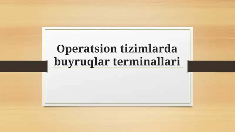 Windows buyruqlar satri