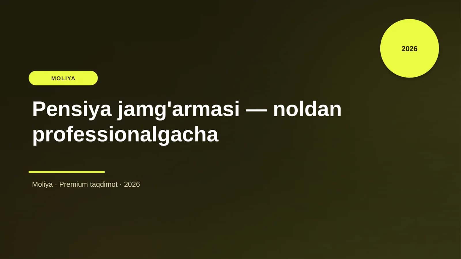 Pensiya jamg'armasi — noldan professionalgacha