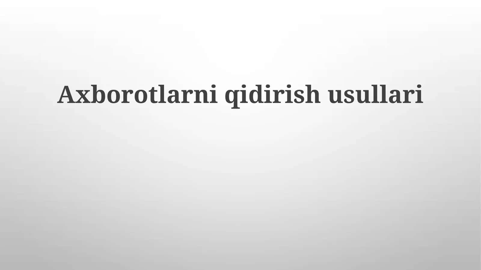 Boolean qidiruv usullari