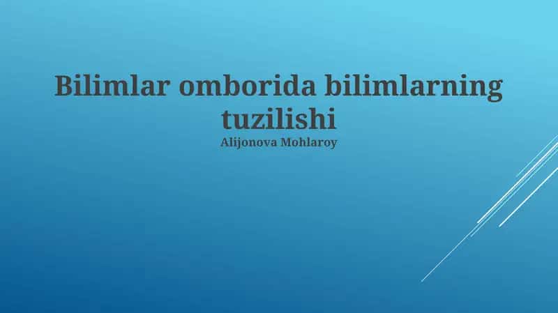 Bilimlar omborida bilimlarning tuzilishi