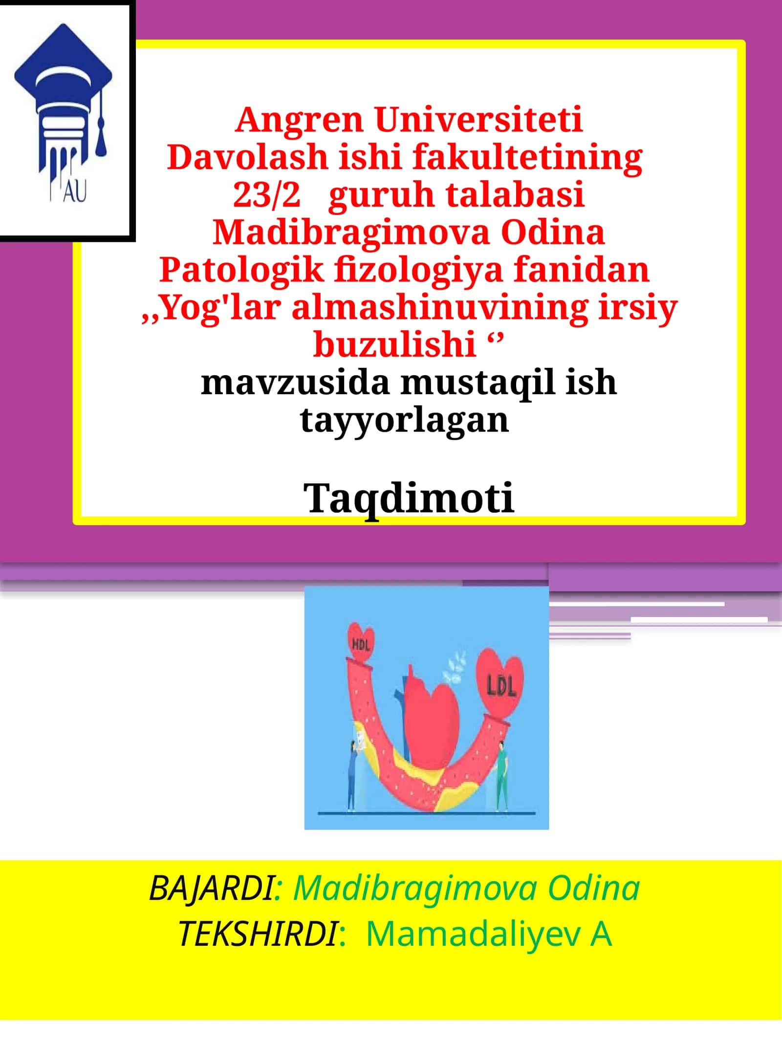 Yog'laralmashinuvi ning irsiy buzilishi