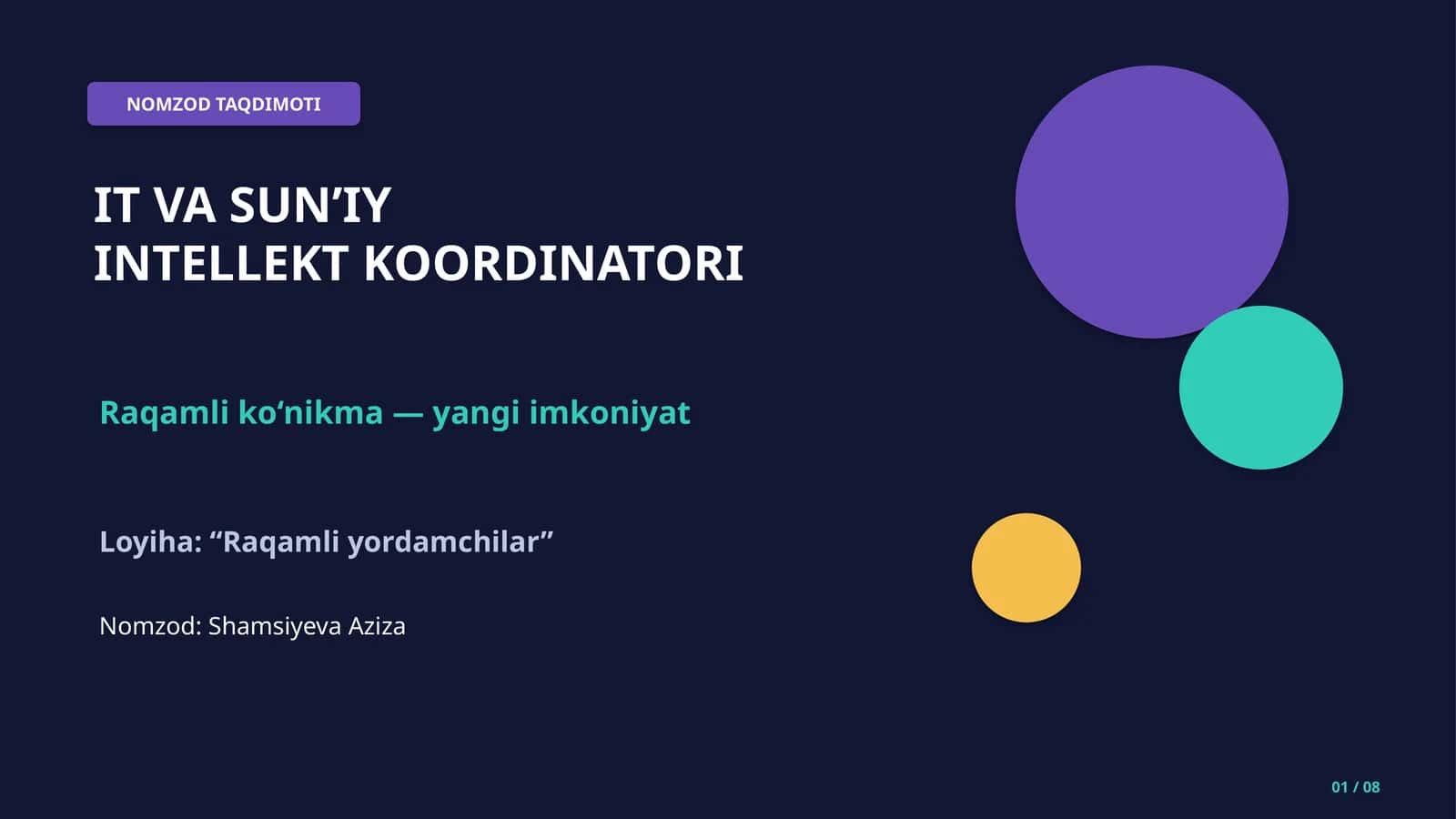 IT VA SUN’IY INTELLEKT KOORDINATORI
