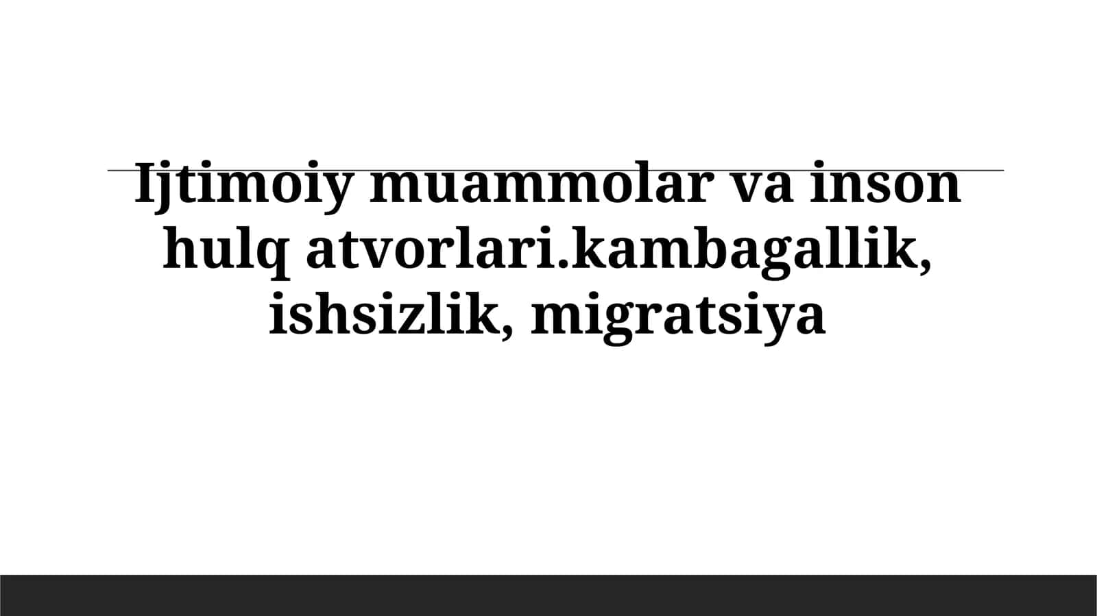 Kambagʻallikning shaxsga taʼsiri