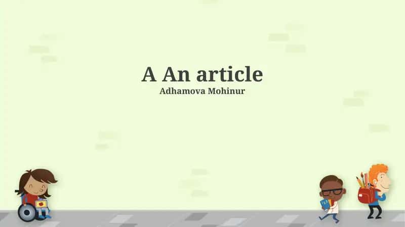 A An article