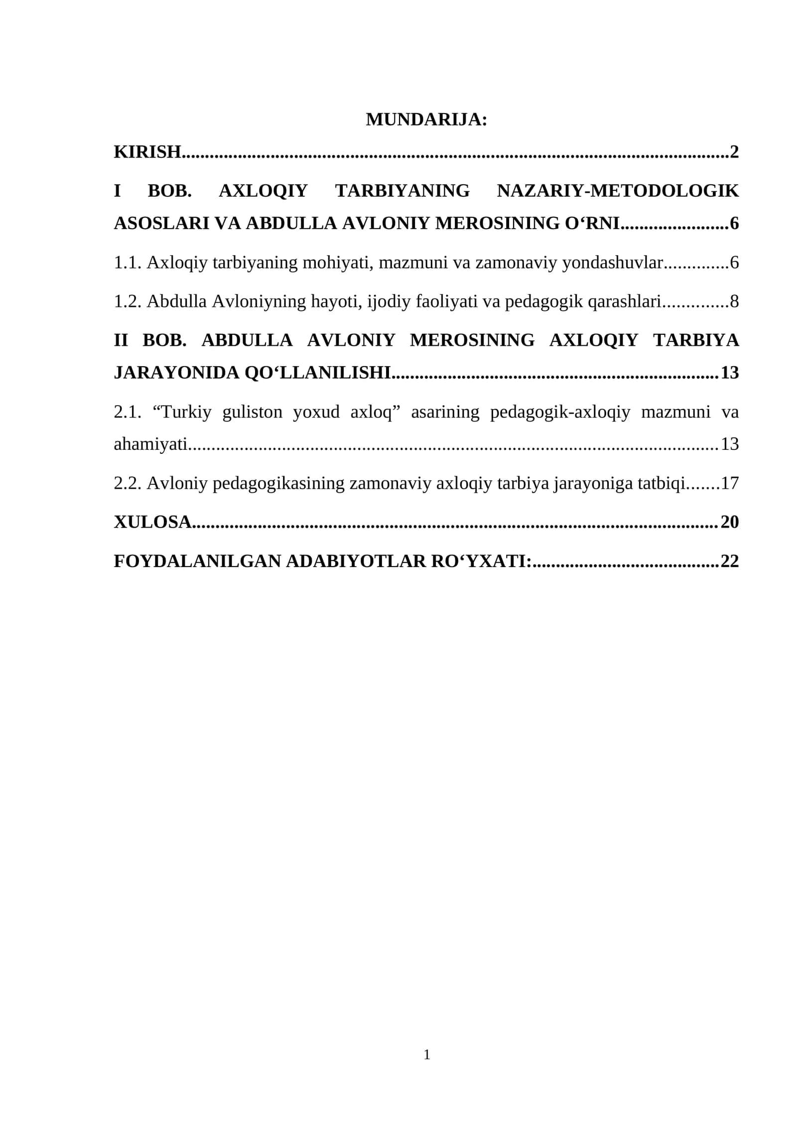 BOB. AXLOQIY TARBIYANING NAZARIY-METODOLOGIK ASOSLARI VA ABDULLA AVLONIY MEROSINING O'RNI