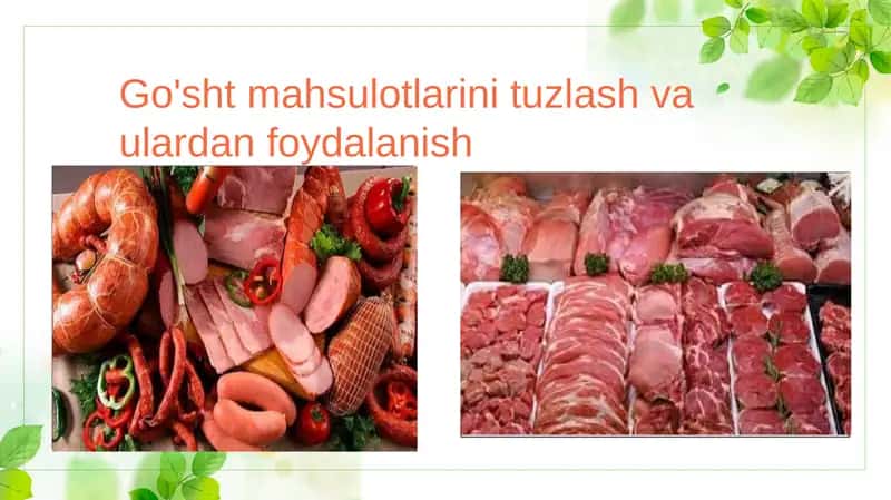 Go'sht mahsulotlarini tuzlash va ulardan foydalanish