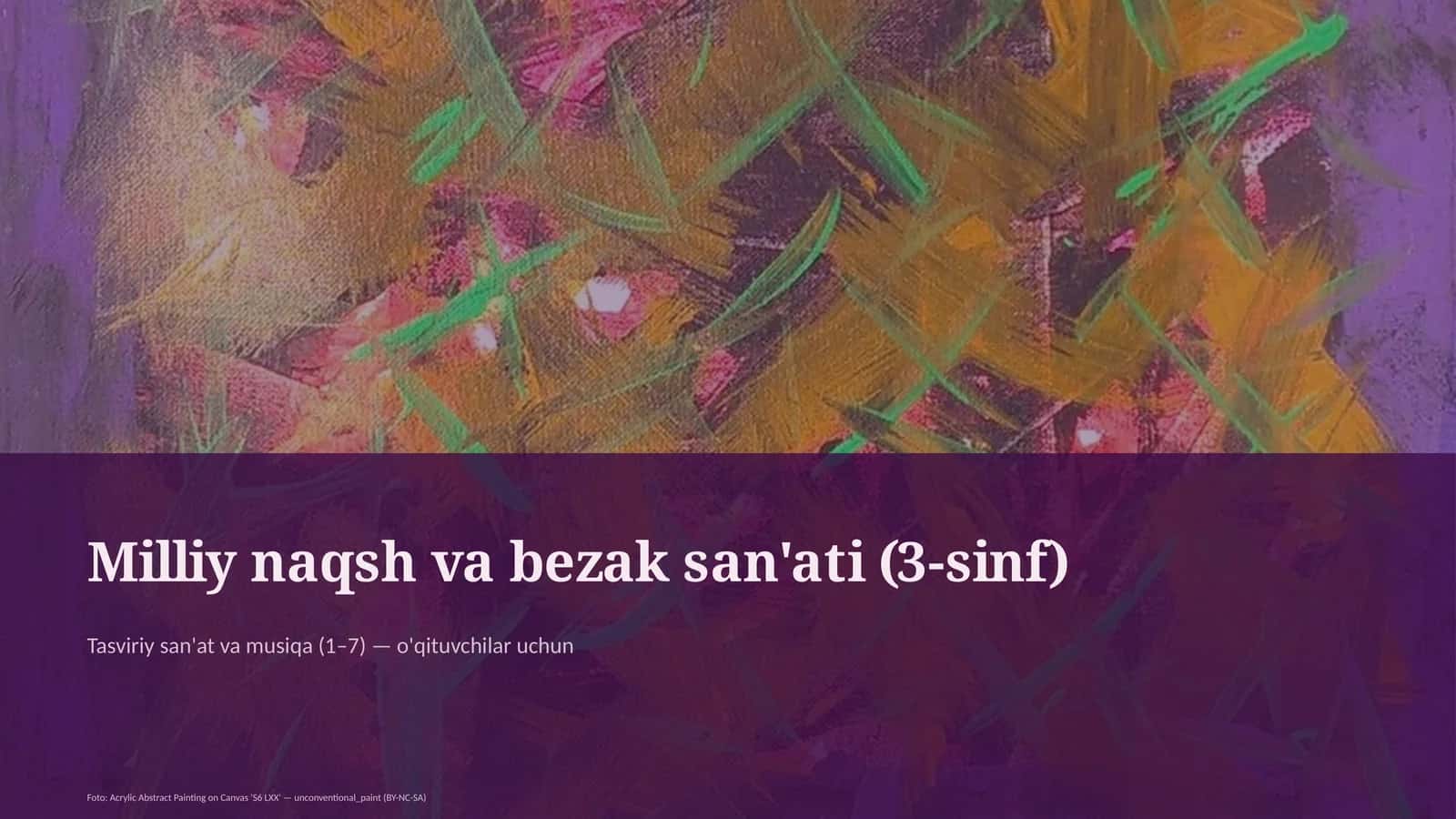 Milliy naqsh va bezak san'ati (3-sinf)