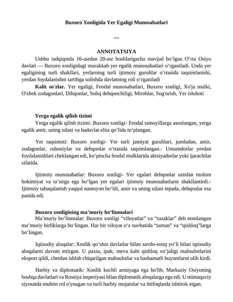 Yerga egalik qilish tizimi