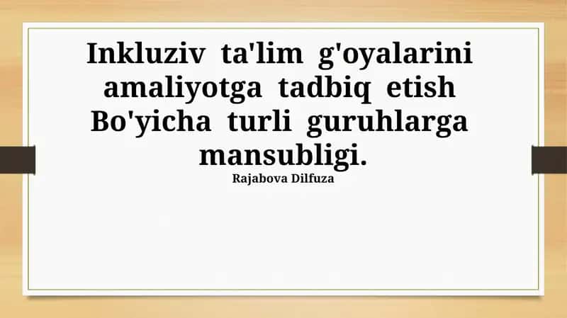 Nogiron bolalar uchun inklyuziv ta'lim