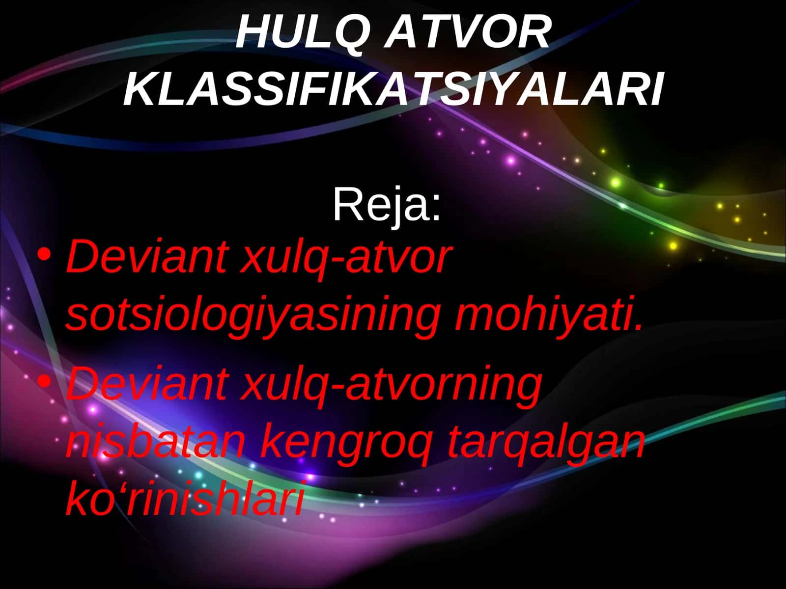 HULQ ATVOR KLASSIFIKATSIYALARI