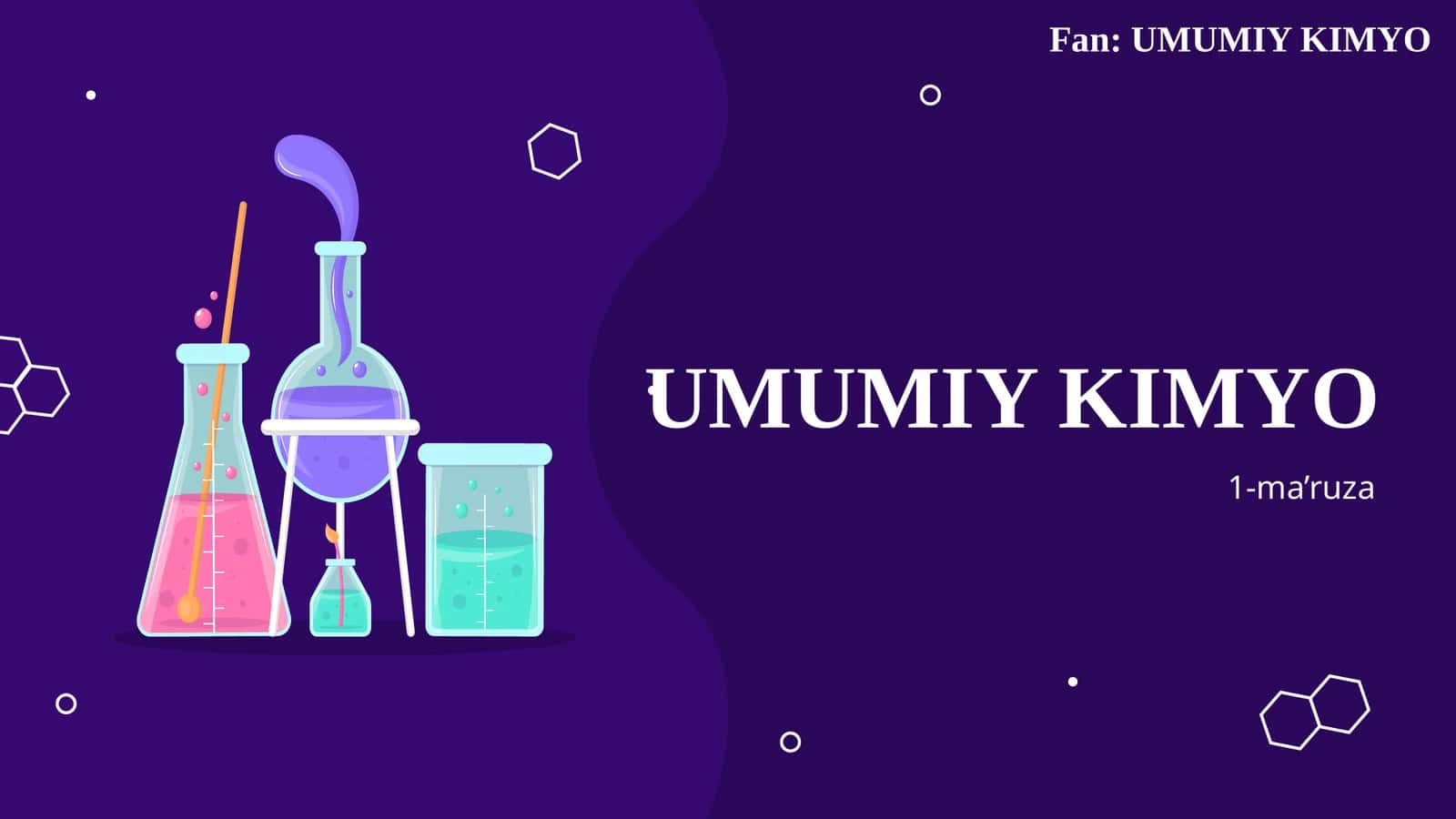 Kimyo faniga kirish