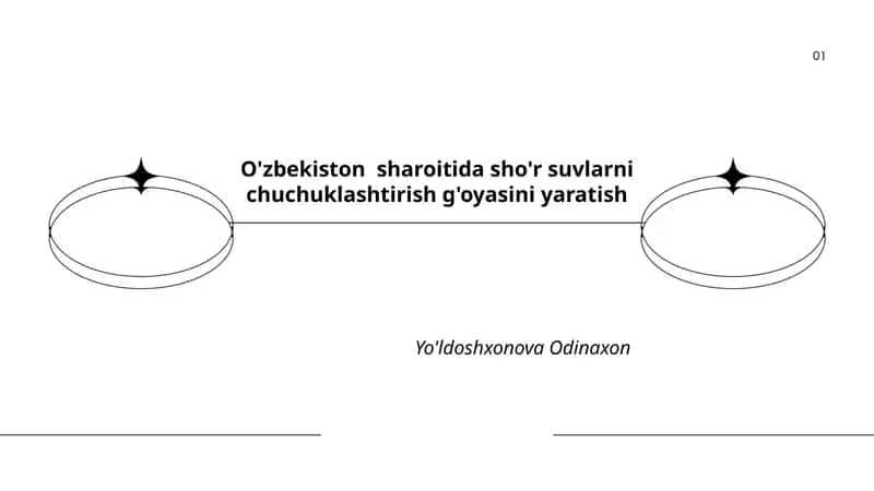 Sho'r suvlarni chuchuklashtirish g'oyasi