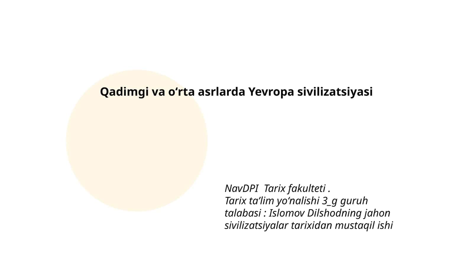 Qadimgi va oʻrta asrlarda Yevropa sivilizatsiyasi