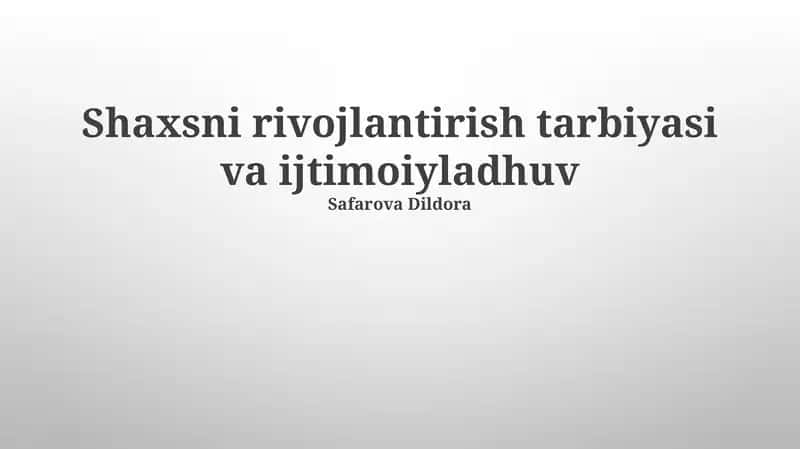 Ijtimoiy tarbiya