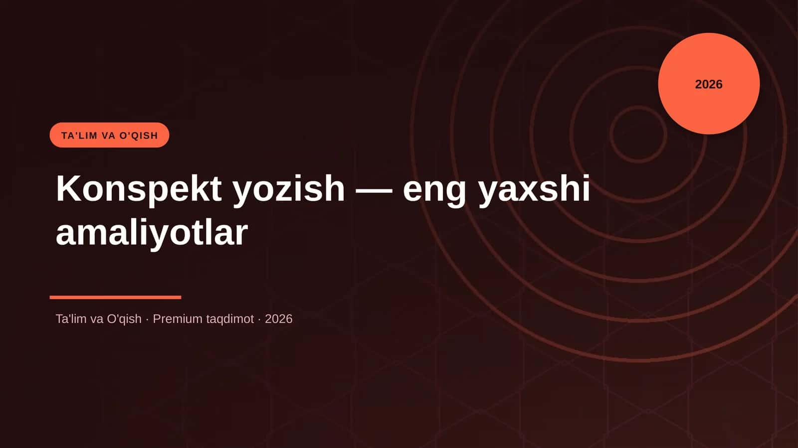 Konspekt yozish — eng yaxshi amaliyotlar