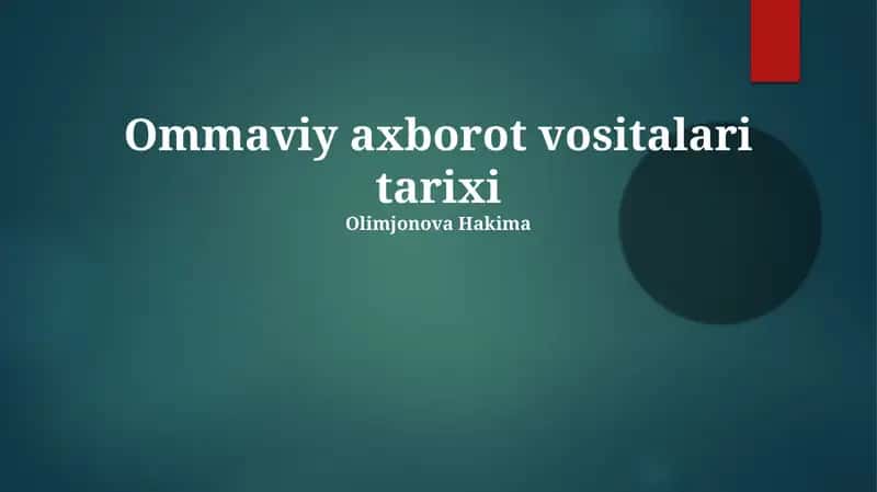 Ommaviy axborot vositalari tarixi