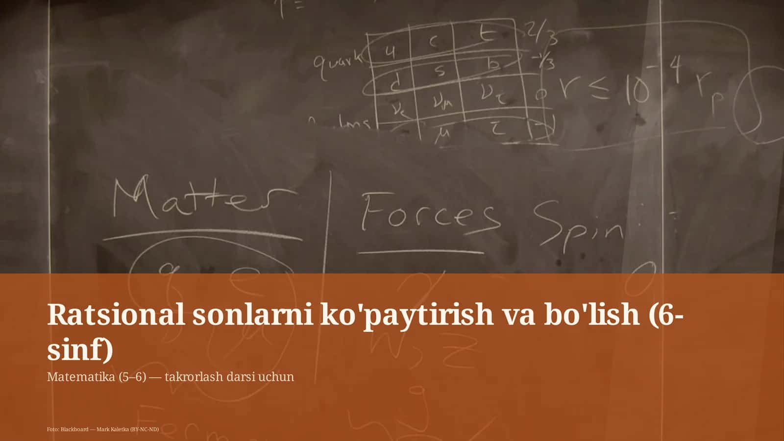 Ratsional sonlarni ko'paytirish va bo'lish (6-sinf)