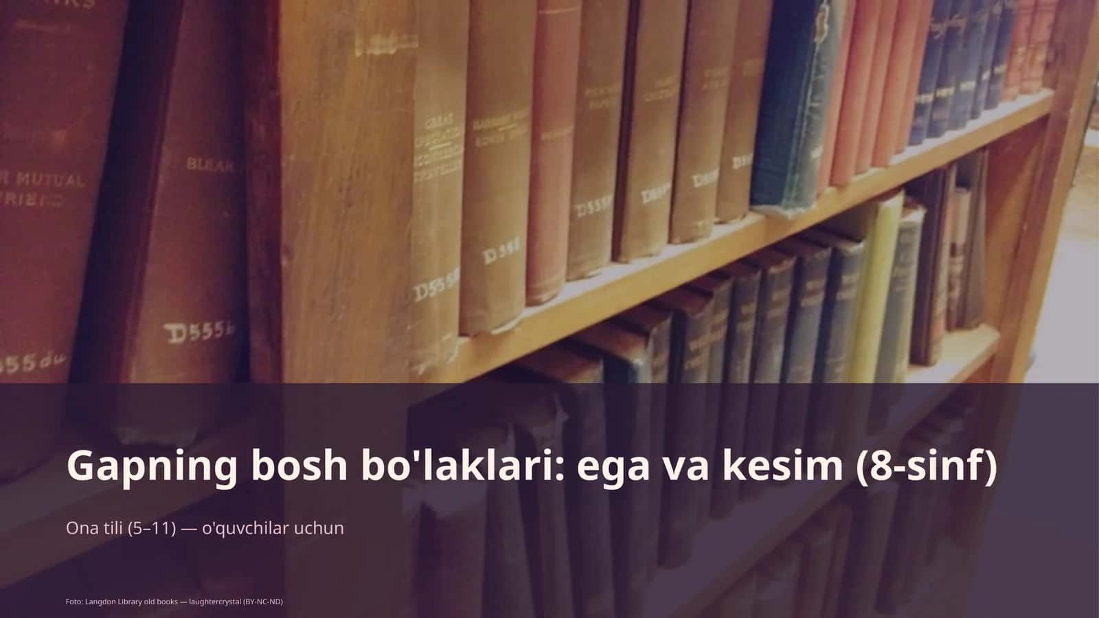 Gapning bosh bo'laklari: ega va kesim (8-sinf)
