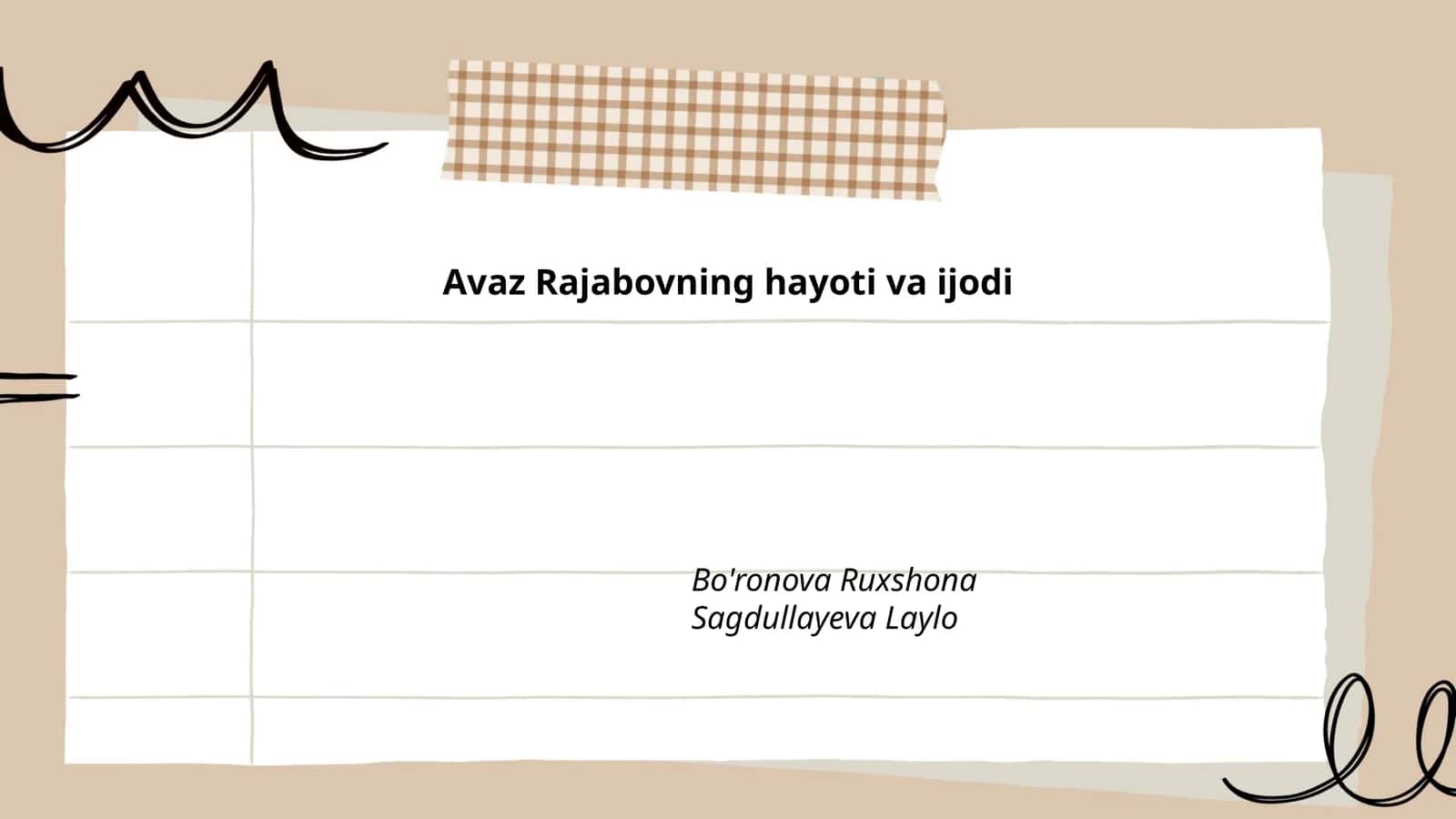 Avaz Rajabovning hayoti va ijodi