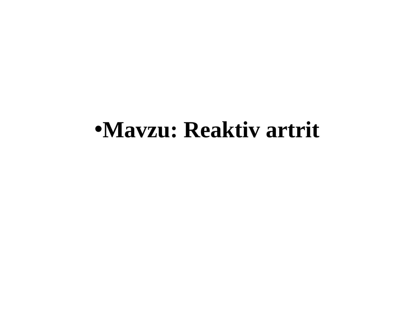 Reaktivartrit