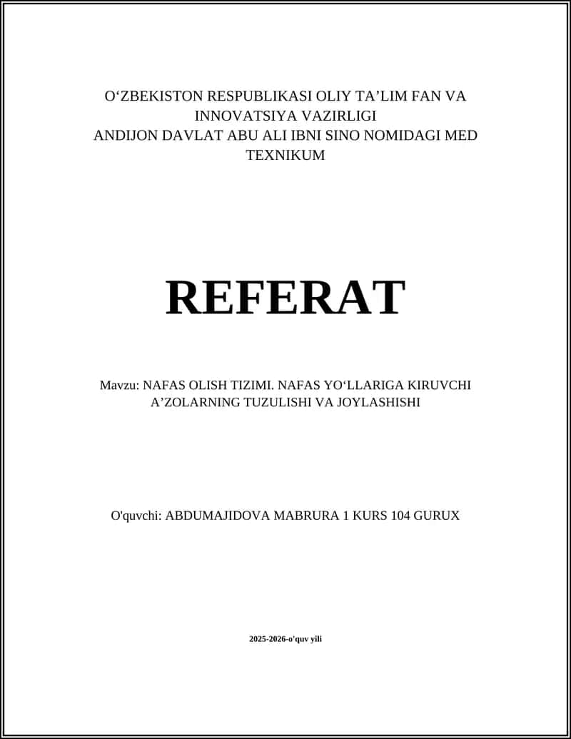 NAFAS OLISH TIZIMI