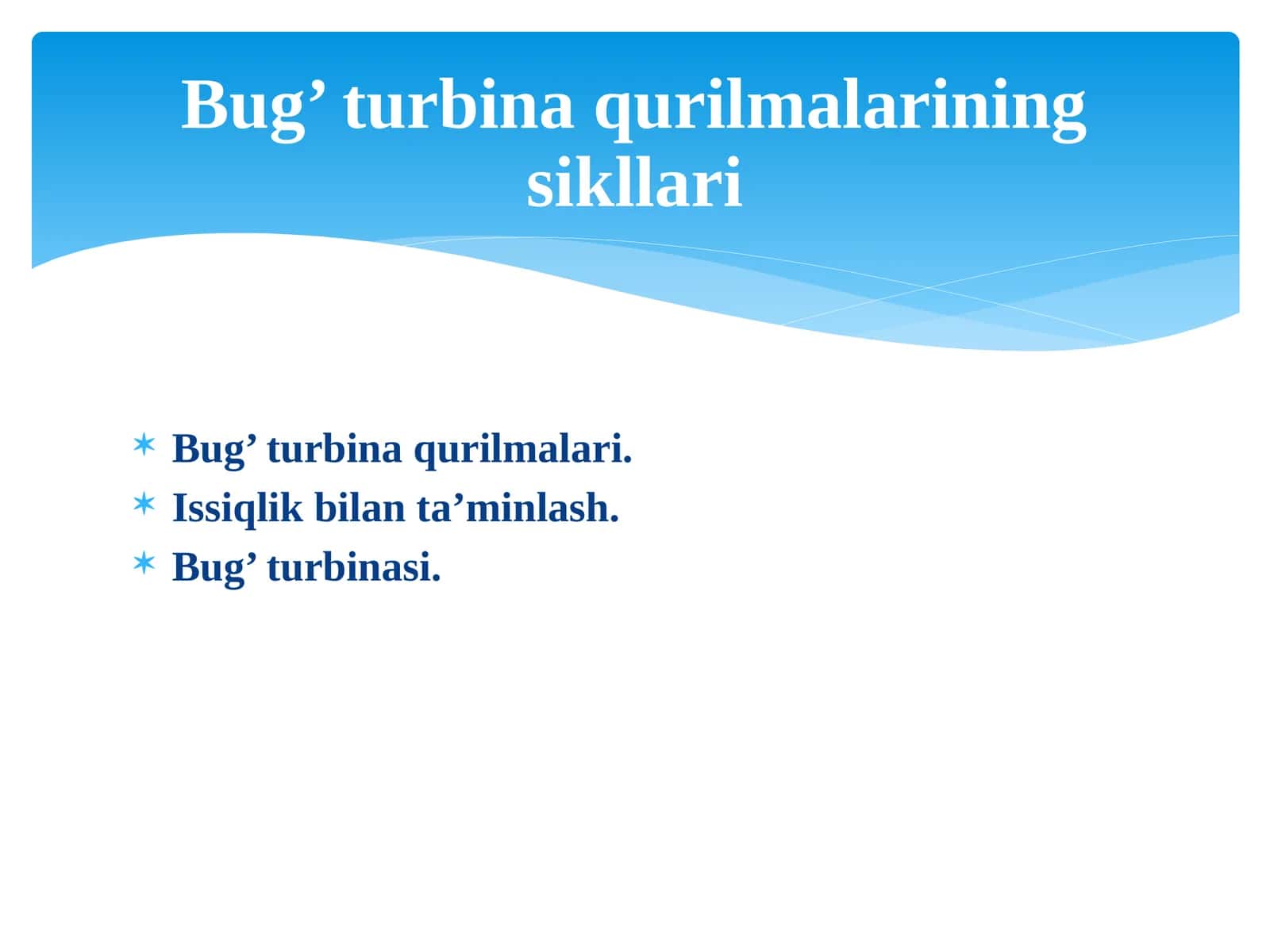 Bug’turbina qurilmalari