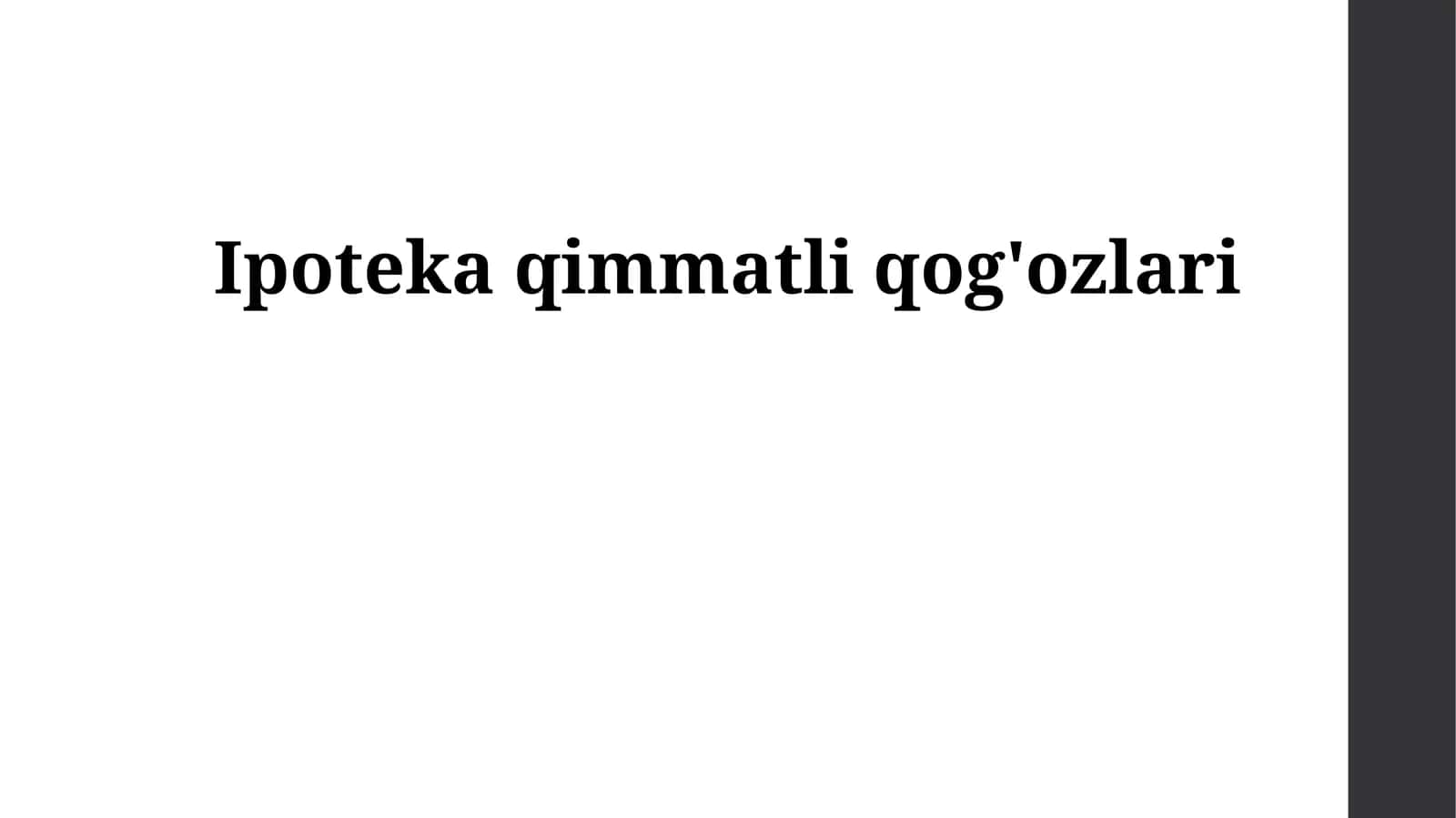 Ipoteka qimmatli qog'ozlari