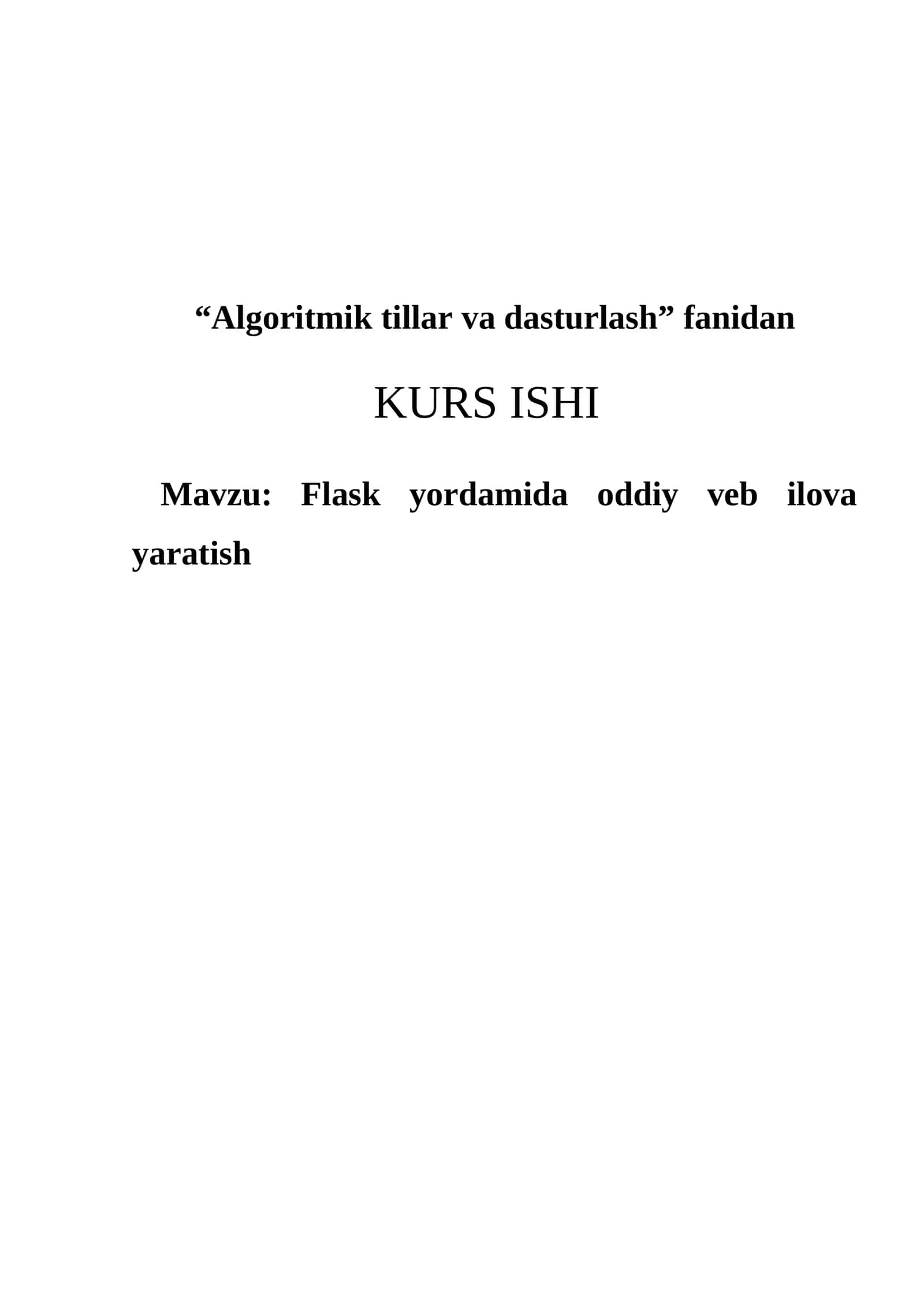 Flask yordamida oddiy veb ilova yaratish