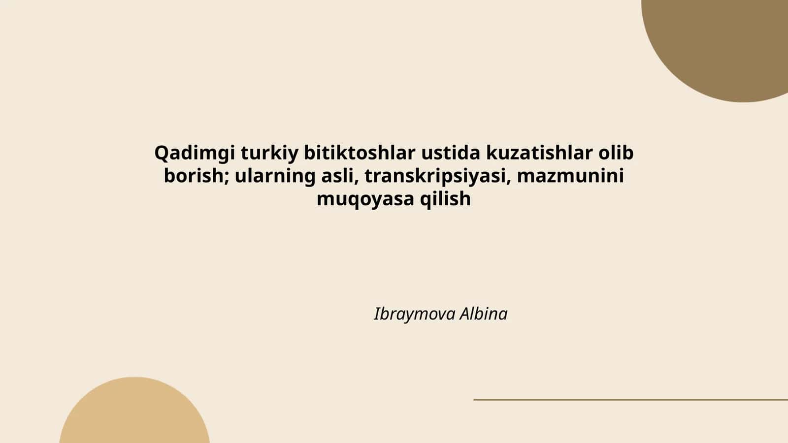 Qadimgi turkiy bitiktoshlar ustida kuzatishlar olib borish