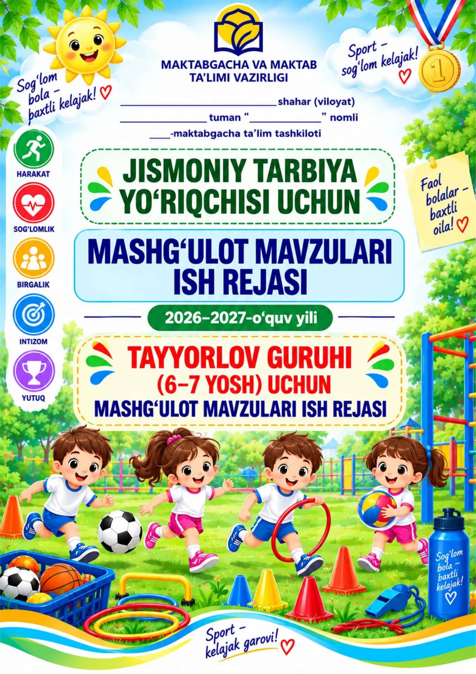 Mashg‘ulot Mavzulari Ish Rejasi 2026–2027