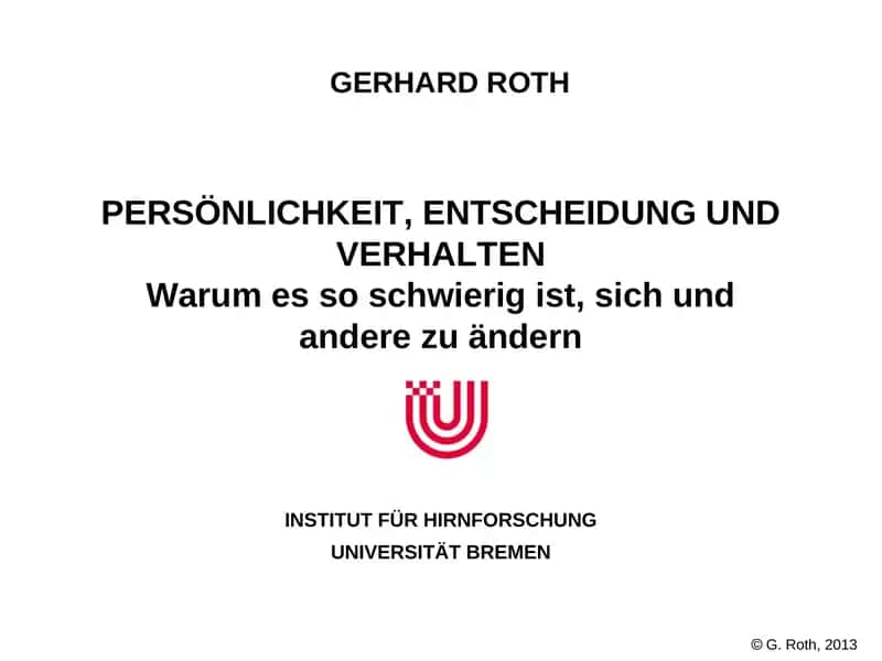 PERSÖNLICHKEIT, ENTSCHEIDUNG UND VERHALTEN