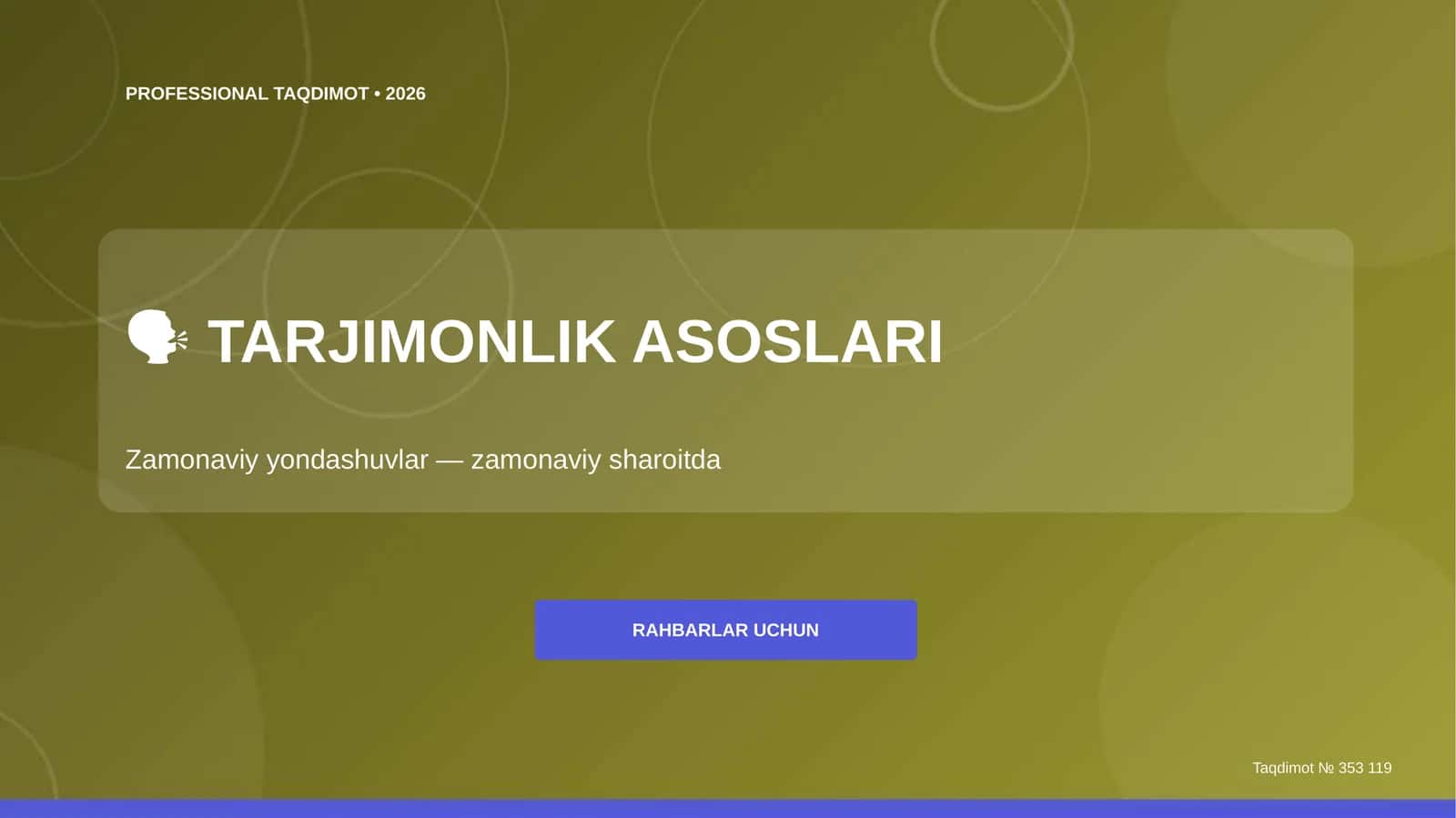 TARJIMONLIK ASOSLARI