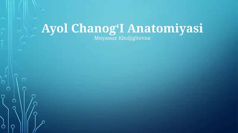 Ayol ChanogʻI Anatomiyasi