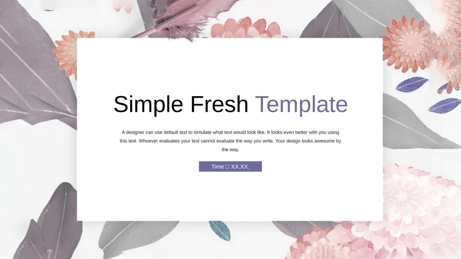 Simple FreshTemplate