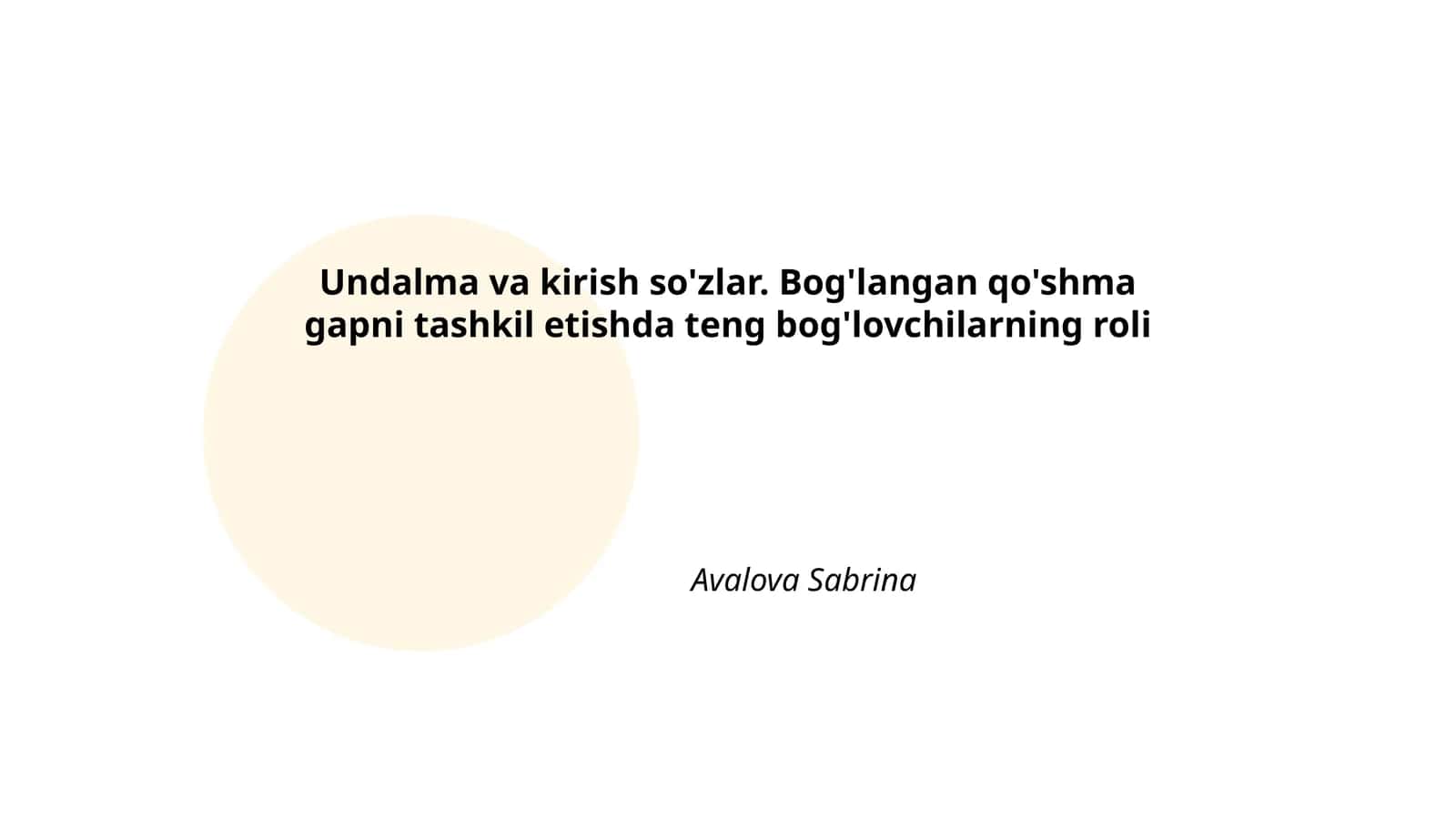 Undalma va kirish soʻzlar: taʼrif va grammatik xususiyatlar