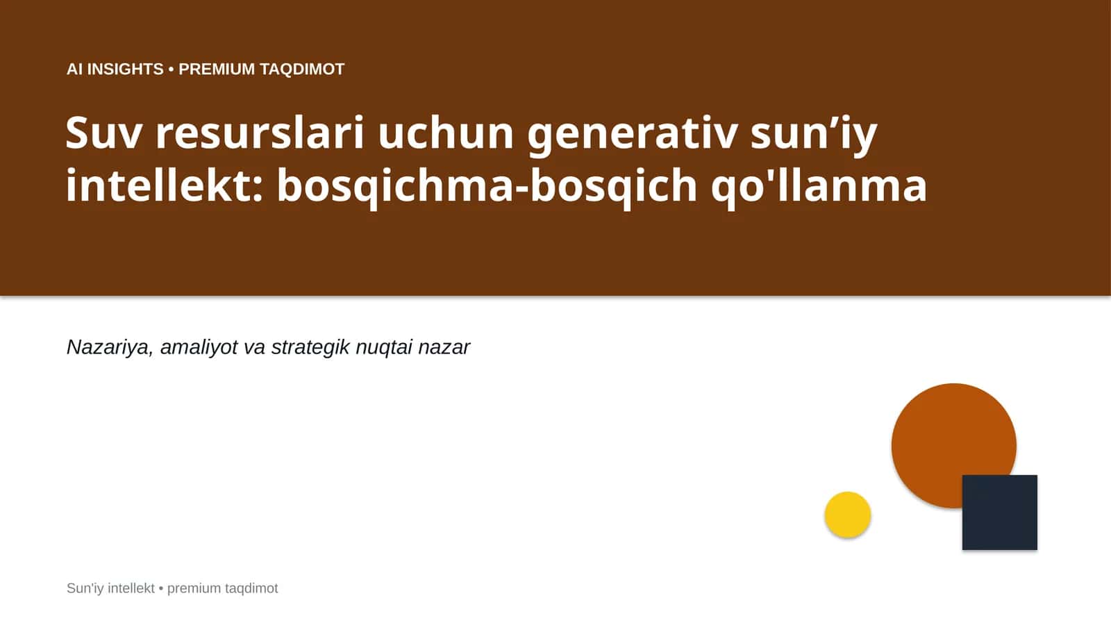 Suv resurslari uchun generativ sunʼiy intellekt: bosqichma-bosqich qo'llanma