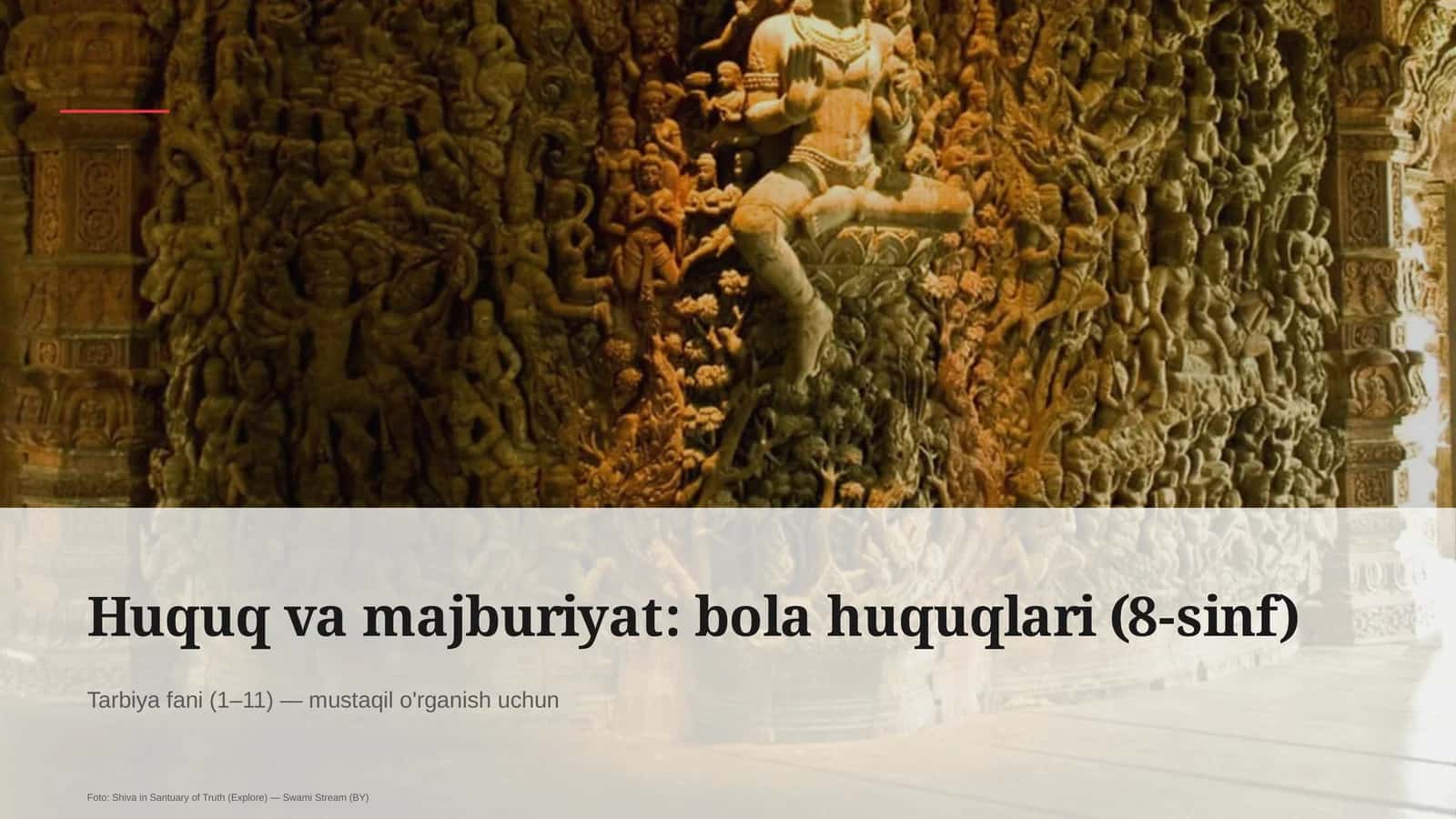 Huquq va majburiyat: bola huquqlari (8-sinf)