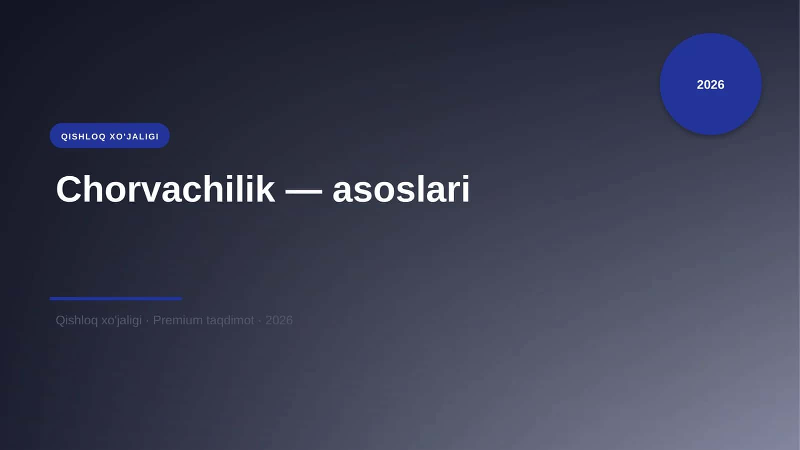 Chorvachilik — asoslari