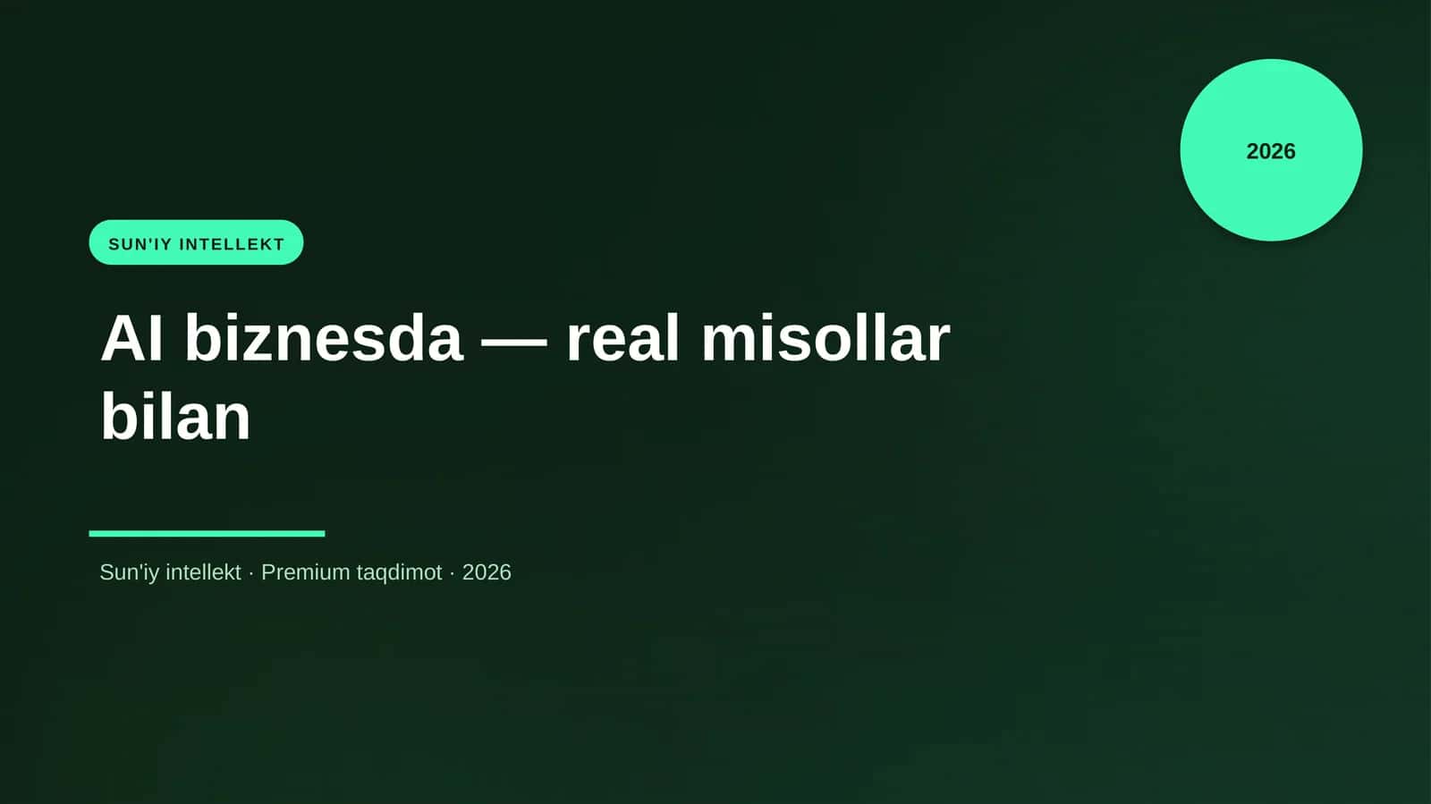 AI biznesda — real misollar bilan