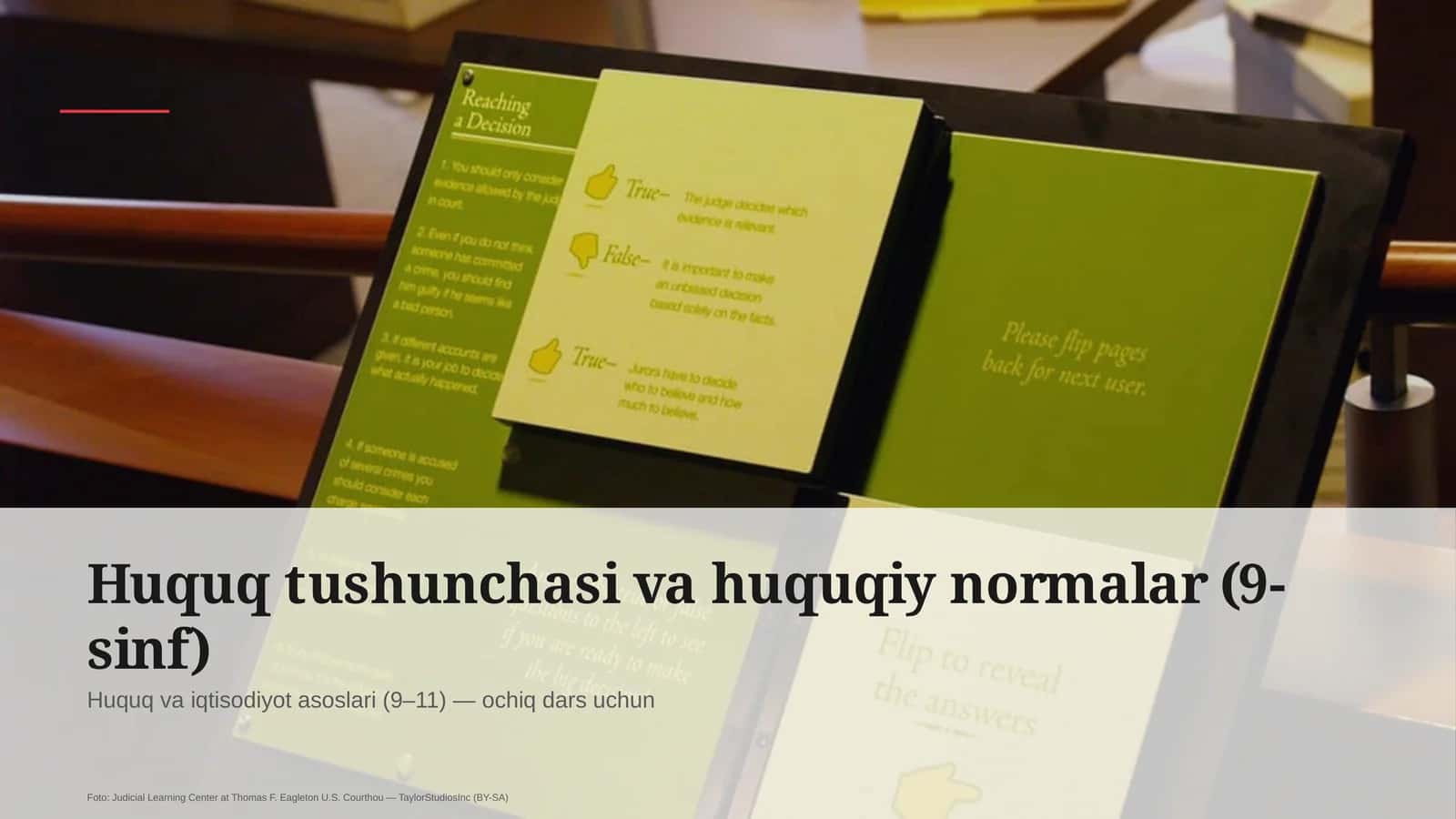 Huquq tushunchasi va huquqiy normalar (9-sinf)