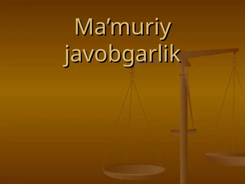 Ma'muriy javobgarlik to`g`risidagi qonun hujjatlari