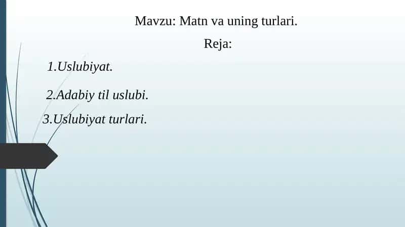 Matn va uning turlari
