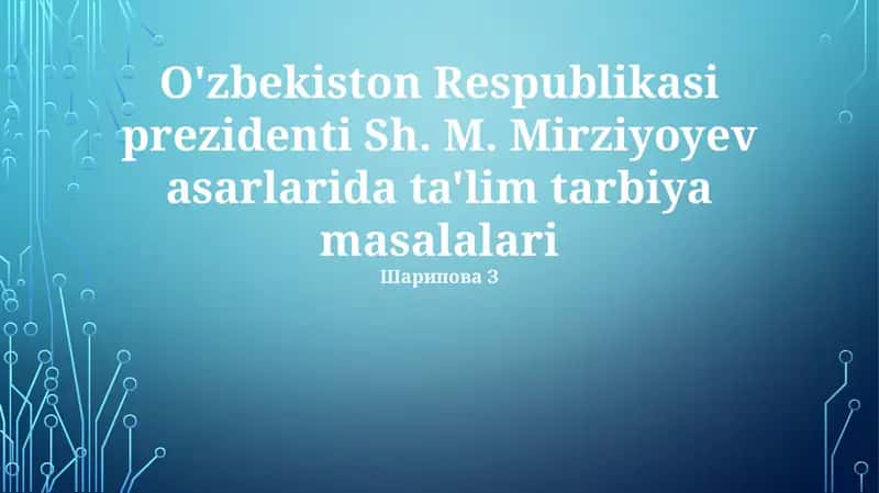 Ta'lim tarbiya masalalari