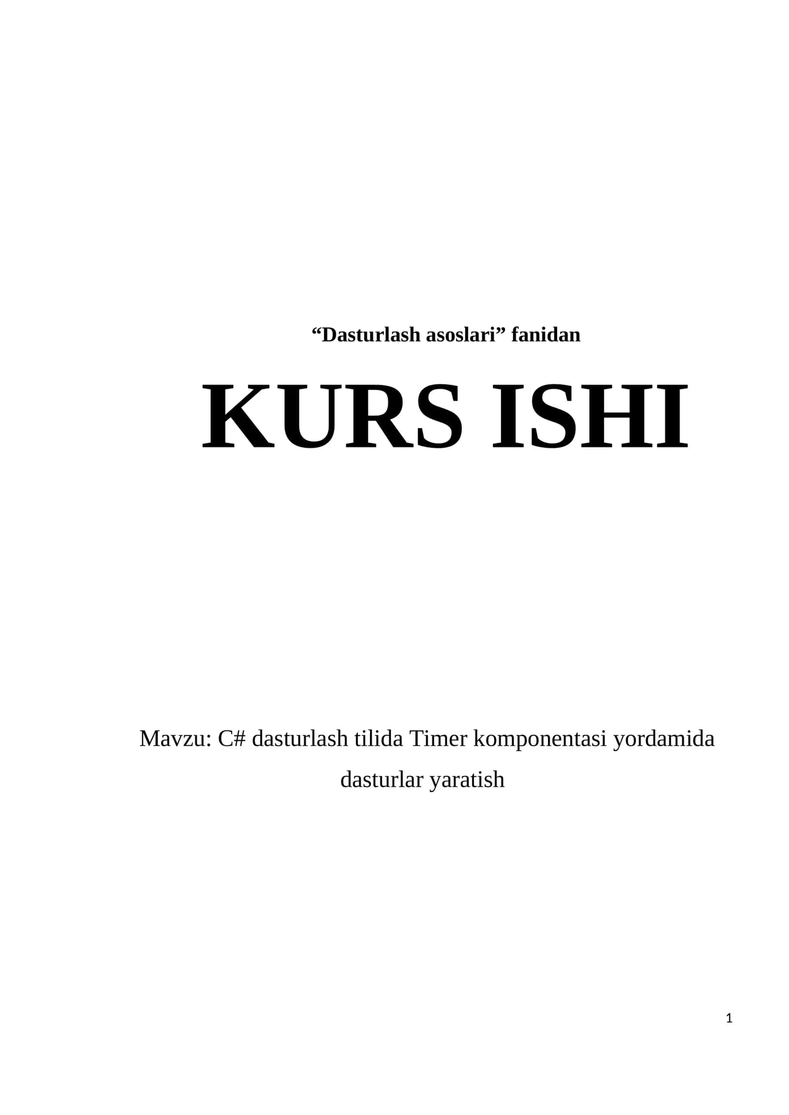 Dasturlash asoslari kurs ishi
