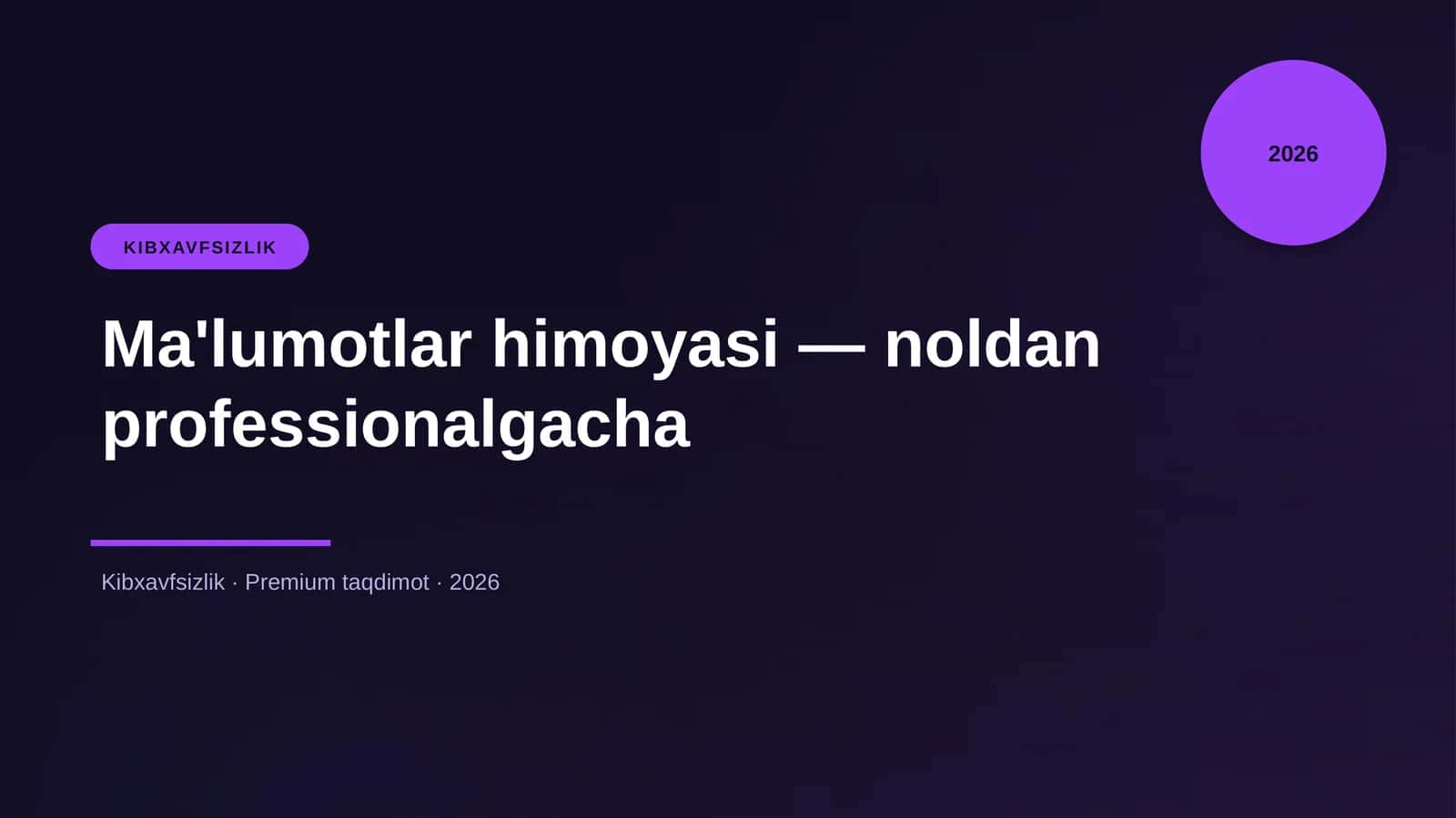 Ma'lumotlar himoyasi — noldan professionalgacha