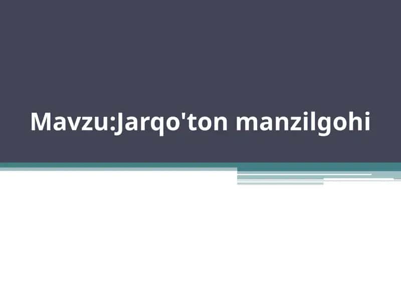 Jarqo'ton manzilgohi