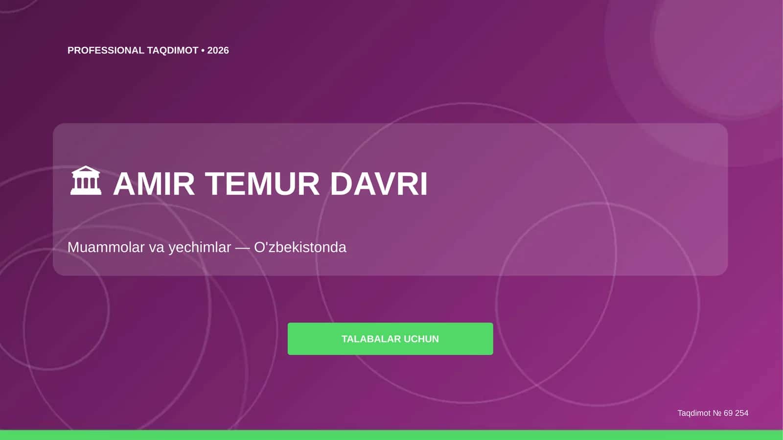 Amir Temur davri: muammolar va yechimlar (O'zbekistonda) [talabalar uchun]