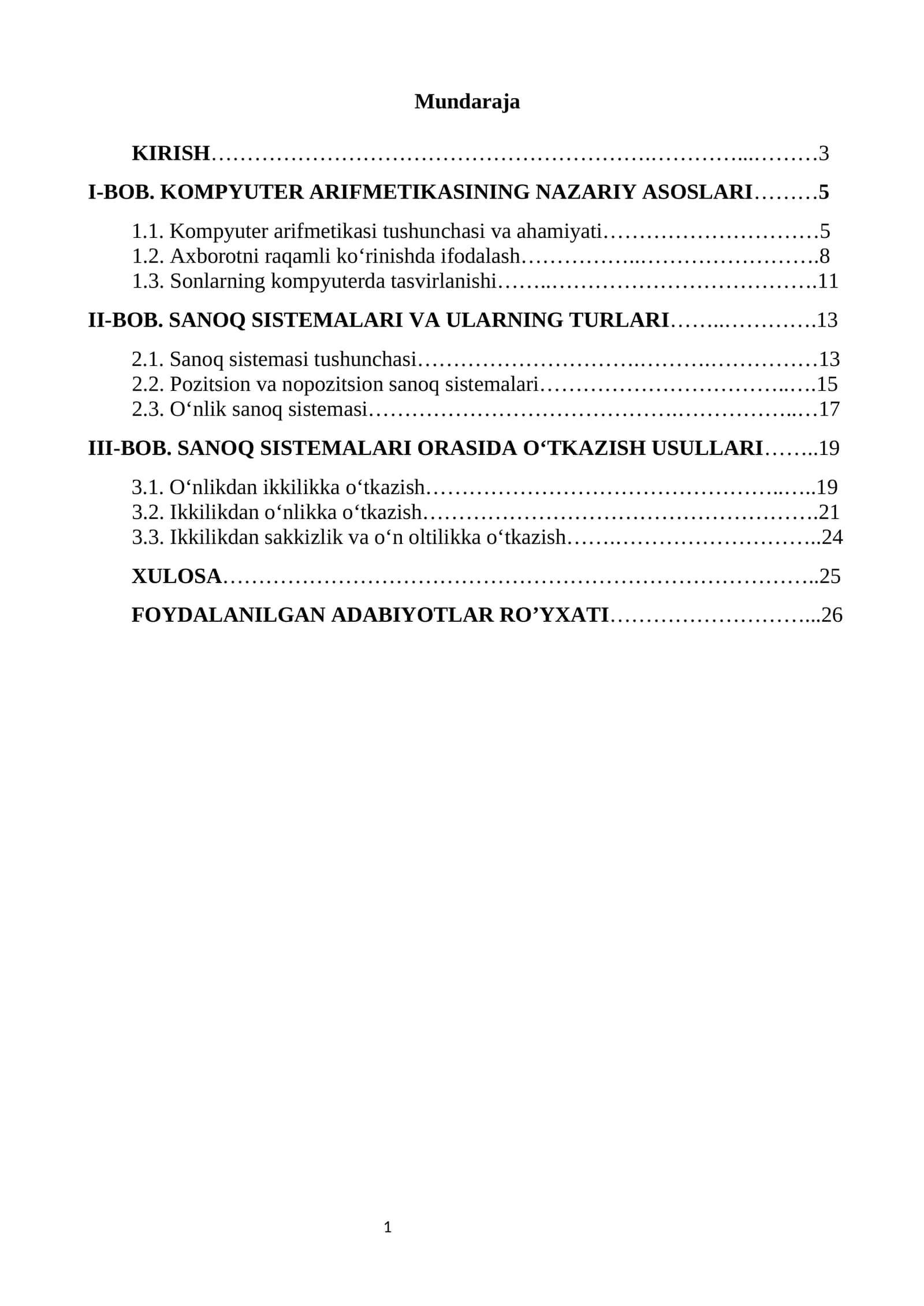 Arfetika asoslari 1