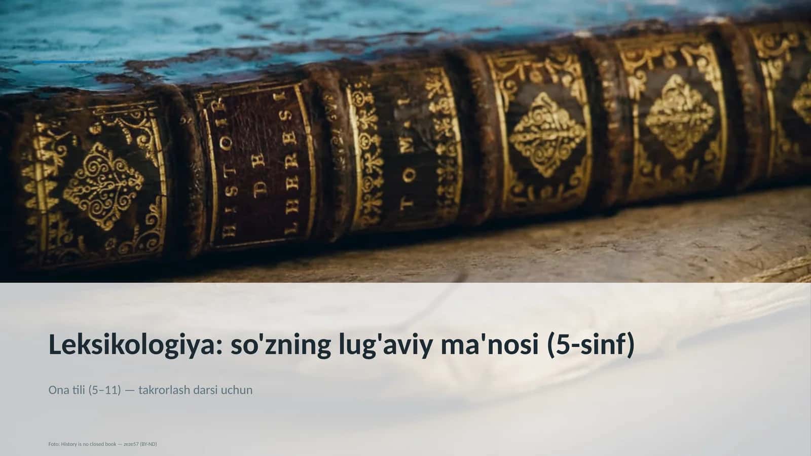 Leksikologiya: so'zning lug'aviy ma'nosi (5-sinf)