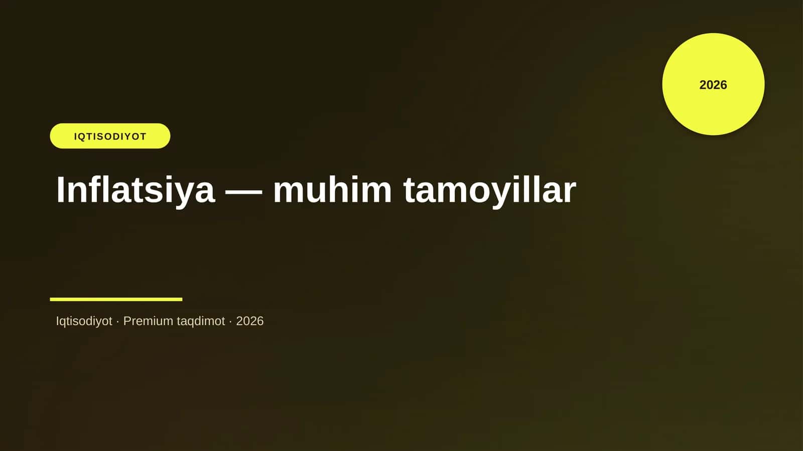 Inflatsiya — muhim tamoyillar